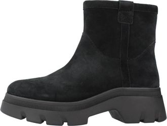 Geox Pluette Ankle Boot - Dames - Enkellaarsjes - Zwart - 39 EU - Leer - Schoenen
