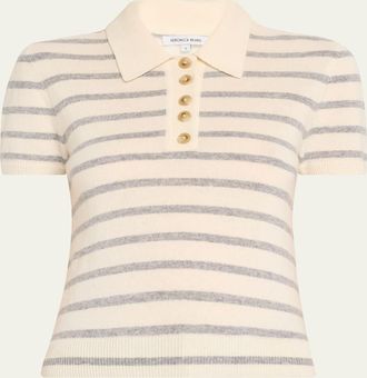 Veronica Beard Brandt Cashmere Polo Top
