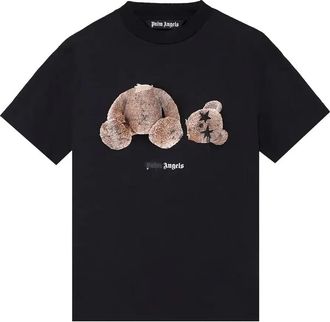 Palm Angels FW21 Spray PA Bear Classic T-shirt Black PMAA001F21JER0271060