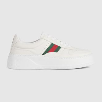 Gucci Womens Chunky Sneaker, White, Leather