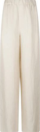 Max Mara Wijde Broeken - Dames - Wijde Broeken - Beige - L - Leer - Broeken