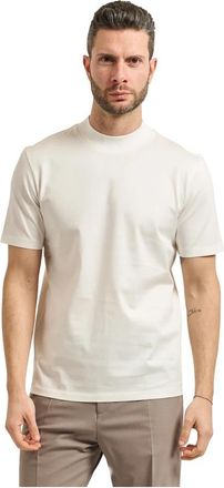 HUGO BOSS Slim-fit T-shirt van gemerceriseerd katoen - Heren - T-shirts - Wit - L - Katoen - Tops