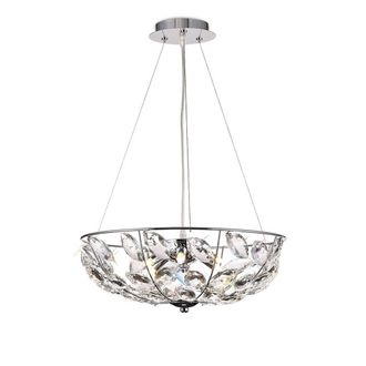 Netlighting Galilea Ceiling Pendant 6 Light G9 Polished Chrome Crystal in Grey