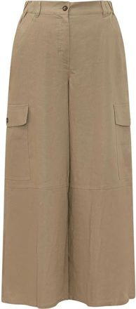 Max Mara Broek - Dames - Wijde Broeken - Bruin - 3XS - Broeken