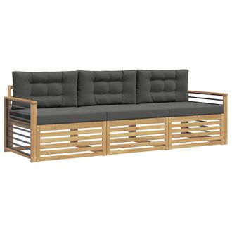 vidaXL Conjunto De Sof&aacute;s De Exterior 3 Pcs Blanco Y Antracita Vidaxl