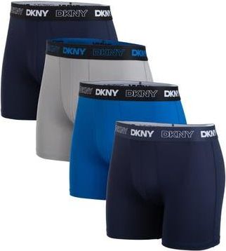 DKNY Pack of Four Boxer Briefs in Naval/Grey/Lapis Blue/Naval at Nordstrom Rack, Size X-Large
