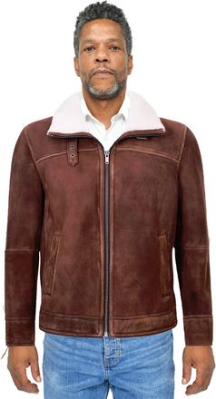 Infinity Leather Mens Sheepskin Leather Harrington Bomber Jacket-Helston
