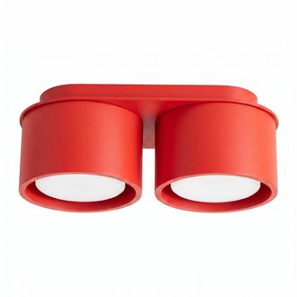 Sollux Lighting Plafone rojo aluminio alt. 8 cm