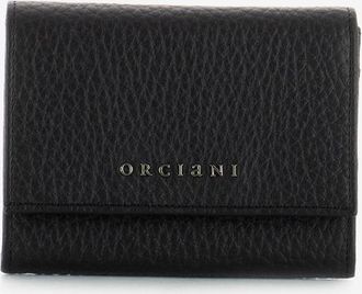 Orciani Portafoglio in pelle martellata nera