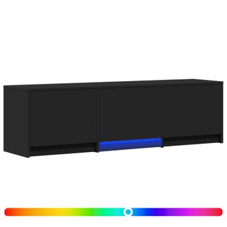vidaXL Mueble De Tv Con Led Con Led Con Caj&oacute;n Negro 140 X 34 X 40 Cm Vidaxl