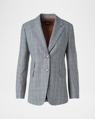 Akris Arie Prince Of Wales Check Cashmere Single-Breasted Jacket
