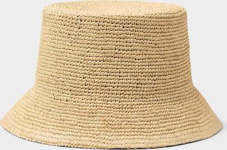 Simons Womens Minimalist raffia cloche hat Exclusive collection from Italy