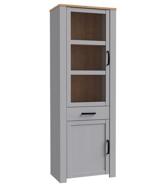 Home Heavenly Vitrina 1 puerta acristalada de 205 cm alto en gris