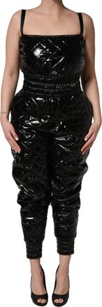 Dolce & Gabbana Womens Black Sleeveless Romper Jumpsuit Dress Nylon Silk
