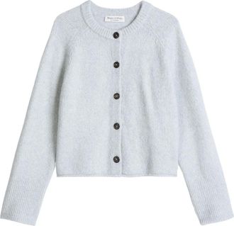 Marc O'Polo Cardigans LSL Round-Neck - Dames - Vesten - Blauw - S - Katoen - Truien & Vesten