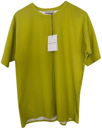 Balenciaga Green transfer printed cotton T-shirt Size S