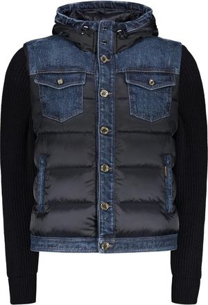 Moorer Hooded Down Jacket - male - Moorer - Denim Jackets - Blue - 3XL - Jackets