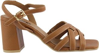 Carmens Sandalo Martellato Cuoio - Dames - Sandalen met hakken - Bruin - 37 EU - Schoenen