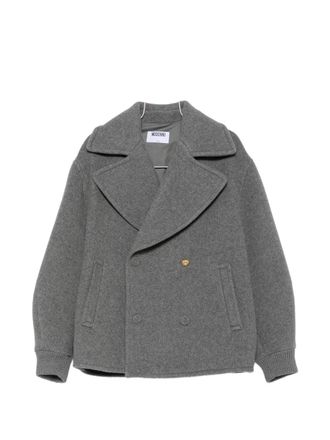 Moschino Ribbed Cuff Double-Breasted Boxy Jacket
