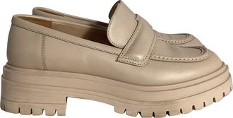 Gianvito Rossi Chunky Loafers in Nude Leather