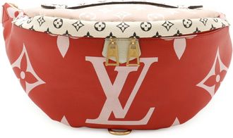 Louis Vuitton Pink Red Color Rouge White Pvc Coated Canvas Leather Fanny Pack (Pre-Owned)
