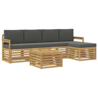 vidaXL Conjunto De Sof&aacute;s De Exterior 6 Pcs Blanco Y Antracita Vidaxl