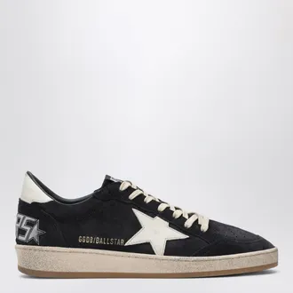 Golden Goose Dark blue/white Ball Star sneakers in suede and leather
