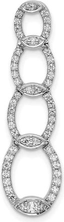 Diamond2Deal 14K White Gold Lab Grown Diamond Oval Drop Pendant (0.3ct, VS, G-H)