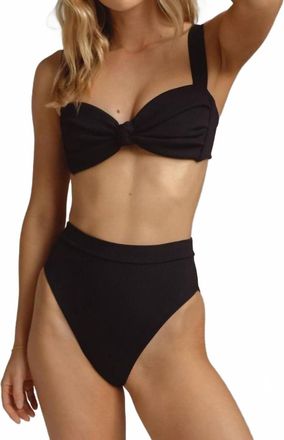 Montce Swim Paulina Bikini Bottom In Black Rib
