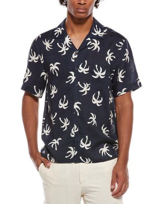 Onia Air Linen-Blend Convertible Vacation Shirt