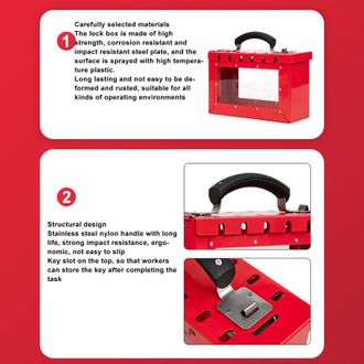 OEM Caja De Seguridad Port&aacute;til Transparente Para Grupos De Candados Con Asa, Con Capacidad Para 12 Candados Para Uso Industrial