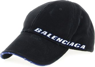 Balenciaga Logo-Embroidered Baseball Cap - Black