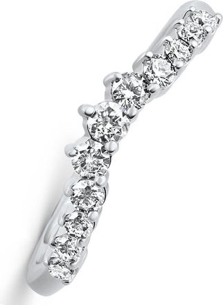 Pompeii3 3/8Ct Diamond Contour Wedding Guard Ring Womens Band 14k Gold Lab Grown