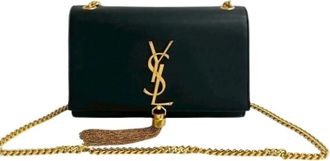 Saint Laurent Pre-owned Cross Body Bags, female, Black, Size: ONE SIZE Pre-owned Leather Shoulder Bag