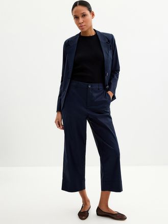 Contemporaine Womens Satiny stretch cropped pant Fit: Wide leg, high rise