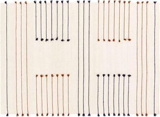 Oviala Alfombra de lana tejida a mano con borlas 120 x 170 cm