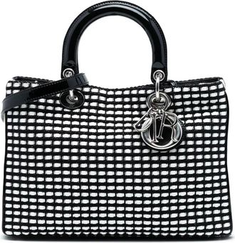 Dior 2016 Medium Patent and Tweed Diorissimo satchel - Nero