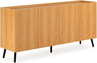 HOMN Aparador 4 puertas color roble