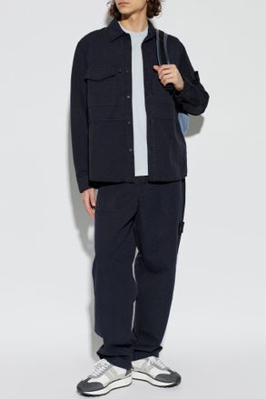 Stone Island Shirt With Pockets, Mens, Navy Blue