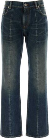 Versace Blue Flared Mid Rise Jeans