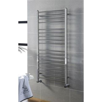 Clifton Horizontal Bathroom Towel Radiator 1200mm (H) x 600mm (W) in Metallic Silver