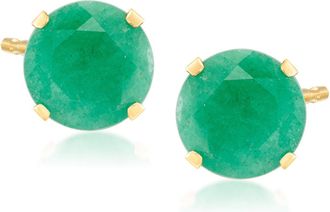 Ross-Simons Emerald Martini Stud Earrings in 14kt Yellow Gold