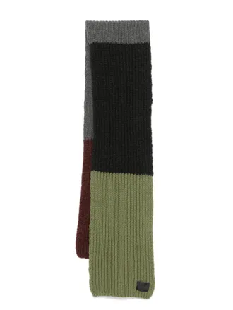 Paul Smith Gebreide sjaal met colourblocking - Groen