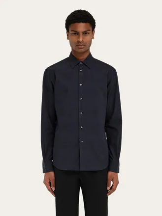 Ferragamo Textured Cotton Shirt - Black