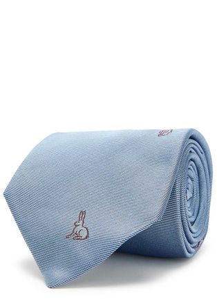 Paul Smith Rabbit Silk-twill tie - Blue - One Size
