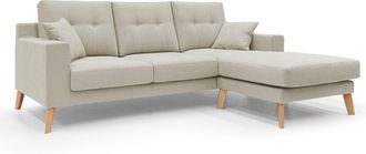 Divani.Store Divani.store - Danish Sof&aacute; Rinconero Moderno Reversible De Tela Suave E Impermeable 237 Cm Crema