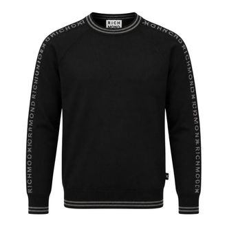John Richmond Jersey con Bandas de Logo en Contraste - Sweatshirts & Hoodies - Hombre - Negro - XL