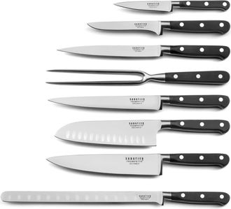 Sabatier Trompette Juego de 8 cuchillos de cocina Negro