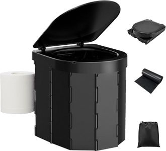 OEM Inodoro Port&aacute;til Plegable Para Coche, Para Adultos, Con Tapa Y Soporte Para Papel Higi&eacute;nico - Soporta M&aacute;s De 120 Kg - Ideal Para Acampadas, Senderismo