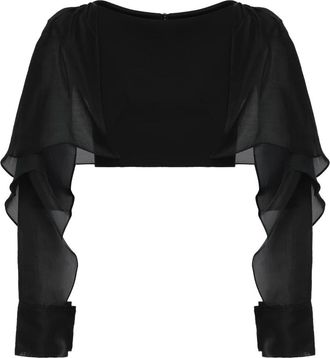 Maticevski Top Zone Cape - Dames - Blouses - Zwart - 2XS - Polyester - Overhemden